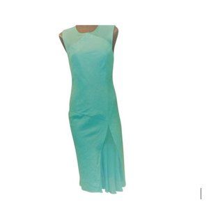 Gianni Versace Seafoam Blue Couture Linen and Silk Formal Dress